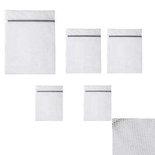 洗濯ネット セット 5枚L:60*50cm*1 M:50*40cm*2 S:40*30cm*2 ランドリーネット 抗菌 防シワ 強化耐久 ハニカム構造メッシュ ...