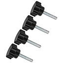 CoCud スタークランプノブ M5 x 25mmオススレッド 30mm ヘッダ プラスチック製親指 スクリューグリップハンドノブ ねじ付きボルト ブラック 旋盤機械用 4個入り
