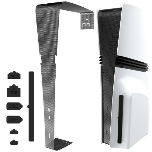 RDFJ PS5 PROシリーズ専用 8 in 1 ホコリキャッチャーとポートキャップセット防塵カバー 傷防止 埃防止 汚れ防止 1個防塵ネット 7個のほこり入れま栓 セットfor PS5 PROシリーズ