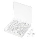 PATIKIL 画鋲フック プラスチックヘッド 壁ピンタック 吊り釘 地図写真 コルクボード用 透明 50個