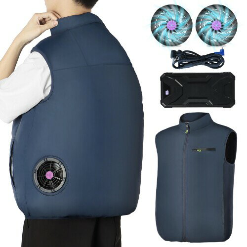 (inotenka) ファン付きベスト 空調作業服 M-6XL 大きいサイズ 19V高出力 ファン付 ...
