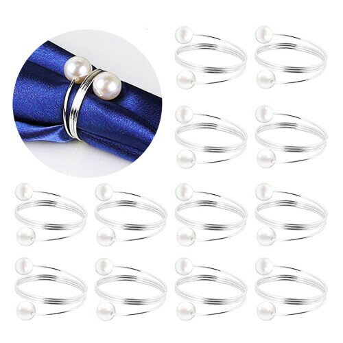 パールナプキンリングウェディング、バレンタインデー用シルバーゴールドサービエットナプキンバックル..