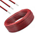 YJRUNFU 配線 電線 配線コード AWG22 2芯 延長コード 赤黒 LEDストリップライト 電子工作 交換 修理 リード線 延長用 電化製品(20m)