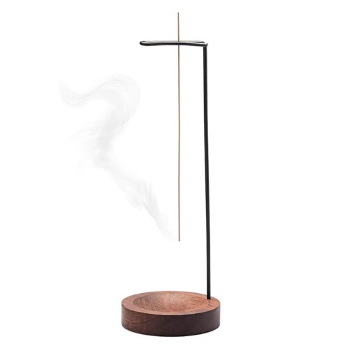 お香立て 吊り下げ お香 線香立て 倒流香 木台座 仏壇用 縦置き 取り外し可能 癒し 瞑想 おしゃれ イン..