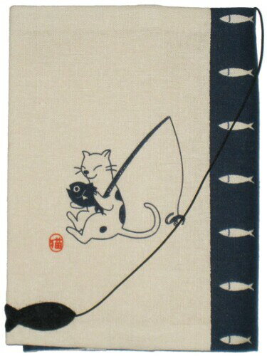 sheepsleep ブックカバー 文庫判 「海老で鯛を釣る」 日本製 文庫本カバー 文庫