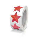 「キラキラ赤色の星シール|直径2.5cm|カラフルカラーラベル|500枚入り」