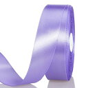 サテンリボン 薄紫 幅25 mm 縦長100ヤード 約91メートル 大容量 ギフトラッピング用リボン ちょう結び 包装 贈り物 プレゼント用リボン 長い お徳用...