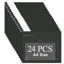 MerryNine 24枚の黒いA4サイズハンギングフォルダー、紙カード吊り下げファイル、キャビネットファイル。1/5カットの調整可能なラベルと折り込みページ付...