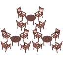 Toyvian ドール用 ダイニングテーブル ミニチュア家具 1/30 ドールハウス テーブル と 椅子 モデル用 ミニ 木製 インテリア 食卓5点セット 3セット