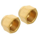 PATIKIL 3/4NPT 真鍮圧縮キャップ継手 2 個外部ストップバルブキャップ 45 度フレ アチューブ継手シーリングプラグ エアコン HVAC 用