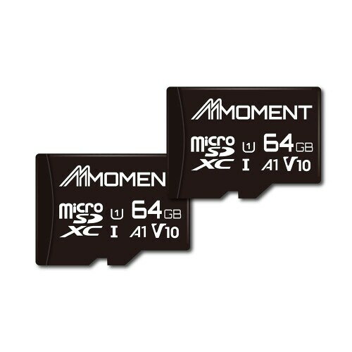 2枚セットMMOMENT マイクロSDカード 64GB MicroSDXCカード / Class10 / UHS-I / U1 / A1 / V10 / SDアダプター付読込最大95MB/s