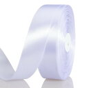 サテンリボン 白 幅25 mm 縦長100ヤード 約91メートル 大容量 ギフトラッピング用リボン ちょう結び 包装 贈り物 プレゼント用リボン 長い お徳用 ...