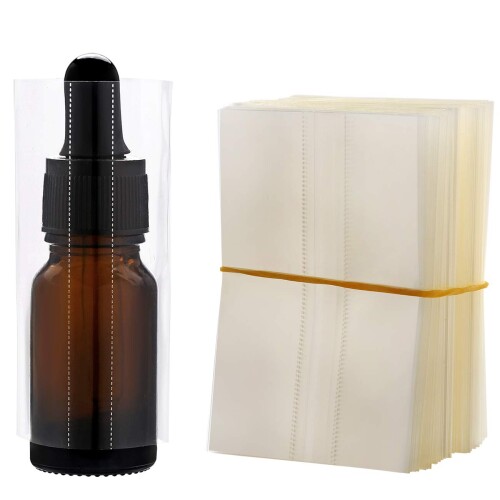 200件10ml 15ml 30mlガラスボトル用PVC熱収縮包装膜、透明熱収縮包装／熱収縮包装ボトル (10mlに適して..