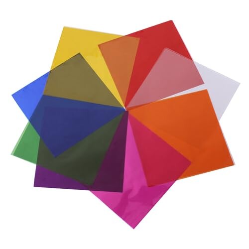 カラー セロファンシート 8色 80枚セット セロファン カラーセロハン 子供達の工作 DIY 装飾 梱包 透明紙 セロハン ラッピング 卒業ギフトラッピング用...