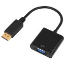 CHARYZA DisplayPort to VGA 変換 ケーブル DP to VGA 変換アダプタ対応 1080P デュアルディスプレイ ブラックDP (オス) - VGA(メス)