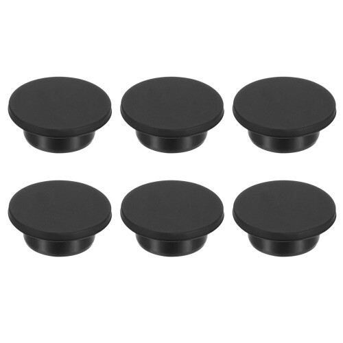 PATIKIL 25.2mm直径 ゴムホールプラグ 24mm 穴に適したシリコンラバーラウンドホールストッパー 黒 6個入り