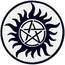 悪魔に対する保護記号刺繍入りアイロン貼り付け/縫い付けワッペン