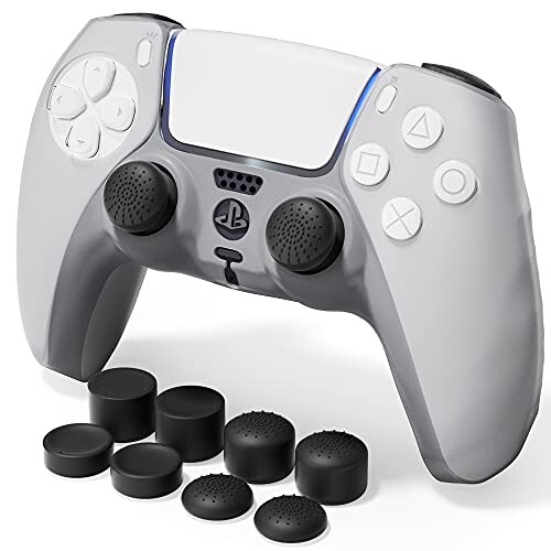 FUNKID プレイステーション5 PS5 コントローラー カバー アクセサリー シリコン製 柔らかい 衝撃吸収 滑り防止 スティックキャップ付き 簡単装着 超軽量 耐衝撃 ホワイト FUNKID プレイステーション5 PS5 コントローラー カバー アクセサリー シリコン製 柔らかい 衝撃吸収 滑り防止 スティックキャップ付き 簡単装着 超軽量 耐衝撃 ホワイト