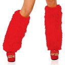 (roma costume) フェイクファーのブーツカバー/レッグウォーマー C121 レッド
