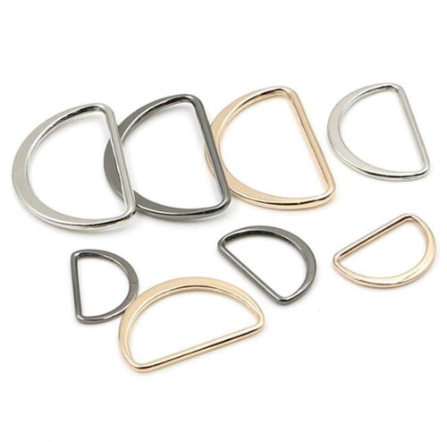 HJ Dカン Dリング アクセサリーパーツ メタルリング シルバー 金具 軽量 ストラップパーツ ハンドメイド DIY用 手芸用品 手作り素材 ゴールド (25mm, 100個セット)