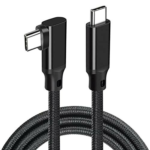 YFFSFDC L字型 USB-C to USB-C ケーブル Type-C ケーブル Xperia/Galaxy/Sharp/LG/MacBook/Nintendo Switch/Google Pixelなどタイプc多機種対応 勤務支援 超高耐久 (3M, ブラック)