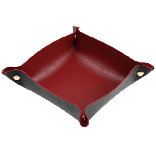 VOLAN 折りたたみ レザー トレイ 玄関 リビング デスク 小物入れ アクセサリー 収納 卓上 トレー (ブラック ( Lサイズ ))