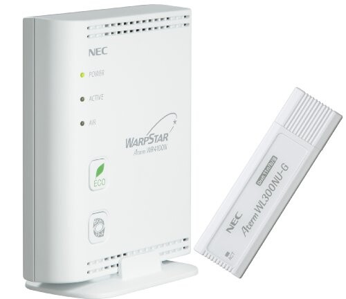 NEC AtermWR4100N USBスティックセット PA-WR4100N/NU タイプ:AP+アダプタ 説明 11nテクノロジー搭載ワイヤレスブロードバンドルータとUSBタイプの無線LAN子機のセットモデル。無線は理論値最大150Mbpsの高速通信を実現。手のひらサイズのコンパクトボディで、無線LANやインターネット接続設定をボタン操作で簡単に行える「らくらく無線スタート」「らくらくネットスタート」「WPS」に対応。さらに、環境にも配慮した「ECOモード」を搭載。 商品コード57063548962商品名NEC AtermWR4100N USBスティックセット PA-WR4100N/NU型番PA-WR4100N/NU※他モールでも併売しているため、タイミングによって在庫切れの可能性がございます。その際は、別途ご連絡させていただきます。※他モールでも併売しているため、タイミングによって在庫切れの可能性がございます。その際は、別途ご連絡させていただきます。