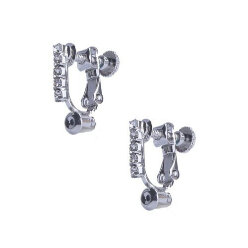 イヤリングコンバーター 2個セット イヤリング ピアス 変換 両耳用 横式 ネジ式 シルバー おしゃれ 人気 代替 パーツ アクセサリー ラインストーン