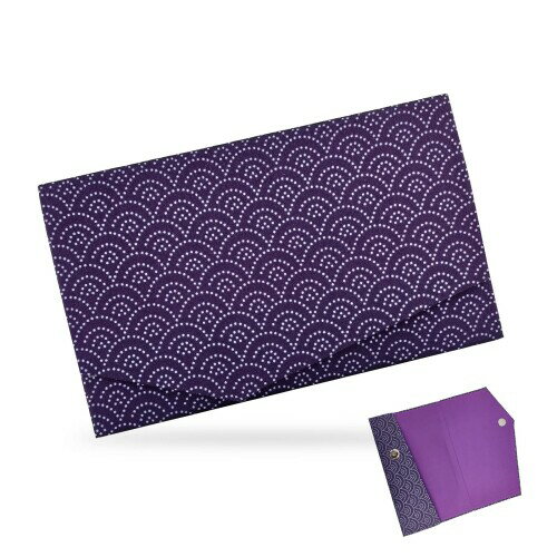 (Tonbobo) ふくさ 袱紗 金封 オリジナル製造 梨地織り ちりめん マグネットホック式 香典袋 冠婚葬祭 慶弔 両用 男女兼用 男性 女性 結婚式 お葬式 香典 祝儀袋 フォーマル 小花 紫