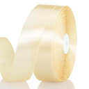 サテンリボン ベージュ 幅25 mm 縦長100ヤード 約91メートル 大容量 ギフトラッピング用リボン ちょう結び 包装 贈り物 プレゼント用リボン 長い お...