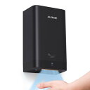 AIKE ハンドドライヤー 家庭用 壁掛け コンパクト 業務用 小型 手乾燥機 PSE認証 速乾/清潔/アース工事不要 表面実装型ハードワイヤ設計 900W 自動冷風/温風 省エネ AK2822 (ブラック)