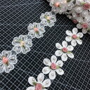 SKTMH 刺繍 花柄 2ヤード ケミカルレース 花 刺繍セット おしゃれ 華麗 花のテーマ 直接に縫い付ける 服 帽子 バッグ 工芸品 装飾 アクセサリー D...