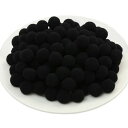 ポンポンボール 直径約15mm 小玉 毛球 単色 黒 200個入り フェルトボール 玉 DIY 人形 ぬいぐるみボール 手芸材料 パーツ アクセサリー 髪飾り ...