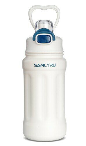 Samlyru 水筒 ワンタッチ 真空断熱 ストロー付き 直飲み 保冷 保温 ステンレス マグボトル 600ml 800ml 頑丈 濡れ防止 持ち手付き 洗浄..