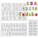 5WYOUKE シリコンモールド アルファベット 大文字 小文字 数字 3点セット レジン キーホルダー ネックレス イヤリング ピアス 樹脂工芸品 樹脂 アロ...