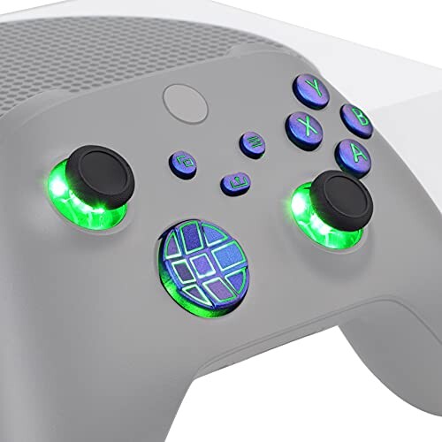 eXtremeRate Xbox Series X/Sコントローラーに対応用マルチカラー発光十字キーサムスティックスタートバックシェア、Xboxコアコントローラーに対応用クラシックシンボルボタンDTF LEDキット