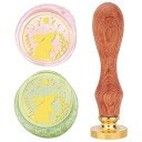 CRASPIRE ウサギ ワックス シール スタンプ 25mm ムーン アニマル シーリング ワックス スタンプ レトロ ヴィンテージ 取り外し可能 真鍮ヘッド...
