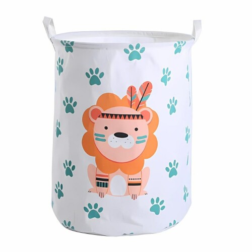 (アクアヴィーナス)おかたづけ袋 ひとりでできるもん（ライオン）ランドリーバスケット 折りたたみ式 ..
