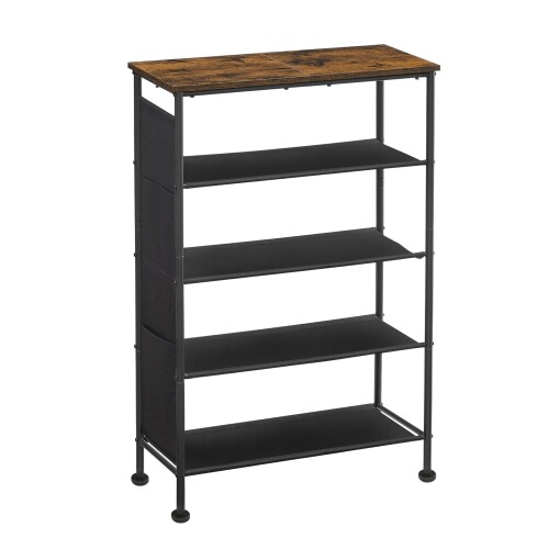 Druvia シューズラック 靴箱 スリム 下駄箱 靴 箱 収納 玄関 収納 5段 防水 靴棚 省スペース サイドポ..