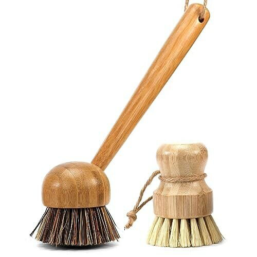 食器洗いブラシ キッチンブラシストーブ洗浄ブラシフライパン洗浄鍋皿洗浄キッチンブラシ竹柄パームブラシ天然植物繊維竹柄