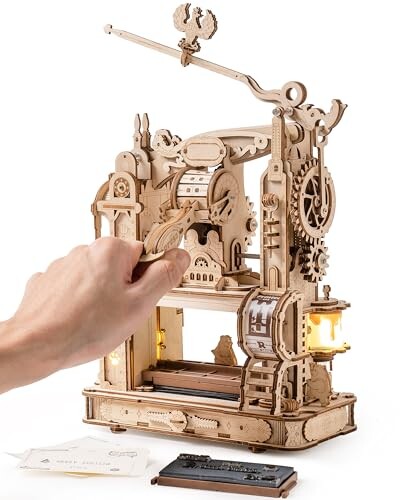 ROBOTIME 立体パズル 木製 3D ウッドパズル 印刷機 メカニカルプリンター 可動式モデル 工作キット DIY クラフト 組み立て 暇つぶし 知育玩具 子供 大人向けの木製モデル 誕生日 クリスマス