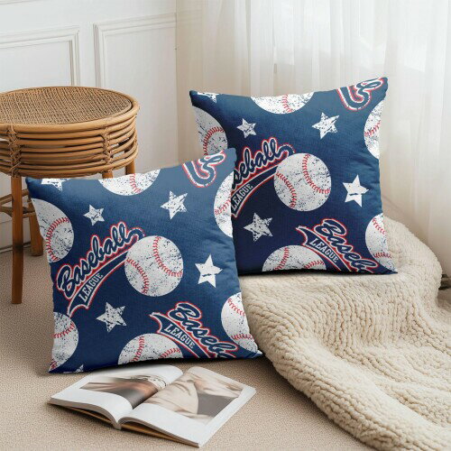 PAKAZA クッションカバー 白いベースボール アメリカンヴィンテージ 個性派 おしゃれ アート インテリ..