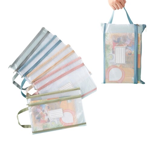 AirAkl 5個入 ジッパー式袋 a4 ファイル り 書類ケース 連絡袋 小学生 ドキュメントファイル a4 領収書..