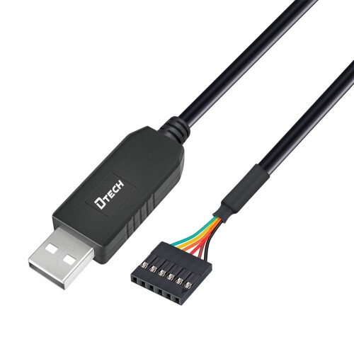 DTECH USB TTL VA ϊ P[u 3.3V 1m FTDI `bvZbg 6s 2.54mm sb` X RlN^ FT232RL USB UART VA Ro[^[ P[u Windows 10 8 7 Linux Mac