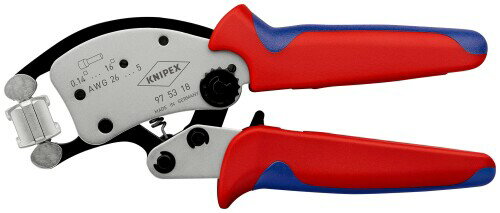 クニペックス KNIPEX 9753-18SB マルチアジャストワイヤーエンド圧着ペンチ 9753-18SB