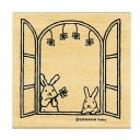 こどものかお スタンプ 動物はんこ 窓/フレーム/うさぎ 1675-008