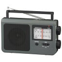 オーム電機AudioComm ラジオ ポータブルラジオ 低音強調 大きめ選局表示 スピーカー付き モノラル 外部音声入力 イヤホン端子付き AM/FM グレー RAD-T785Z-H 03-5057 OHM