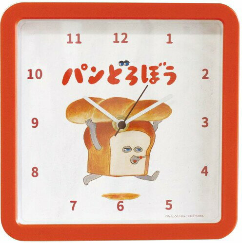 ティーズファクトリー T'S FACTORY 時計 パンどろぼう スクエアウォールクロック レッド