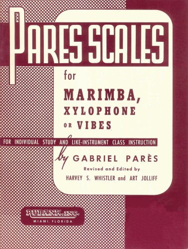 Pares Scales: Marimba, Xylophone or Vibes, For Individual Study and Like-Instrument Class Instruction 鍵盤打楽器教則本 著者:ガブリエル・パレス 著者:Gabriel Pares 全編英語 (Method). The classic scale and arpeggio studies of Gabriel Pares were adapted in the 1940s for like-instrument study by Rubank's Harvey Whistler, and are now the standard for elementary scale instruction. Presenting all the major keys up to four flats/sharps (and the relative minors), each unit also includes long tone and embouchure studies. Supplemental material includes comprehensive chromatic scales, fingering and speed studies, lip slurs (brass) and exercises to strengthen the upper register (woodwinds). 商品コード39079237085商品名Pares Scales: Marimba, Xylophone or Vibes, For Individual Study and Like-Instrument Class Instruction型番MM-HL04470590カラー白※他モールでも併売しているため、タイミングによって在庫切れの可能性がございます。その際は、別途ご連絡させていただきます。※他モールでも併売しているため、タイミングによって在庫切れの可能性がございます。その際は、別途ご連絡させていただきます。