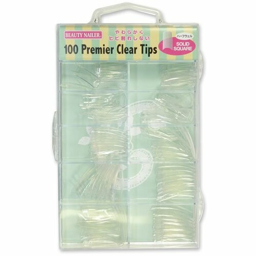 ビューティーネイラー ネイルチップ プレミアチップス ソリッドスクエア アソート クリア PT-11N 100P